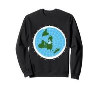 Question Everything Map Flat Earth Firmament Cosmology Sweatshirt, Adult Unisex, Black, XX-Large