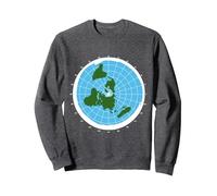 Question Everything Map Flat Earth Firmament Cosmology Sweatshirt, Adult Unisex, Dark Heather Grey, Medium