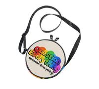 Question Everything Round Cross Body Bag for Ladies Comfort with Adjustable Strap Small Shoulder Bags Have a meal Canvas Messenger Purse