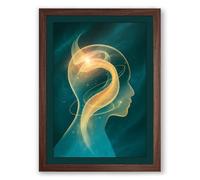 Question in Mind Modern Framed Wall Art Print A1 (84.1×59.4cm) Walnut, Wall Decor for Living Room, Bedroom, Office & Home, Ready to Hang, Art Gift