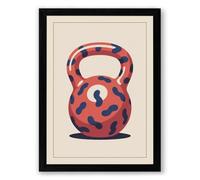 Question Mark Kettlebell Modern Framed Wall Art Print A4 (29.7×21cm) Black, Wall Decor for Living Room, Bedroom, Office & Home, Ready to Hang, Art Gift