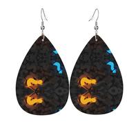 Question Mark Ladies Leather Earrings Teardrop Drop Print Earrings Fashion Lightweight Daily Wear Party Date