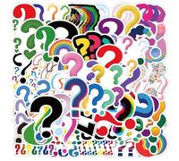 Question Mark Stickers 60 Pcs Waterproof Aesthetic Funny Colorful Mark Sticker for Laptop Skateboard Water Bottle Bike Car Helmet Scrapbook Computer,Vinyl Cute Cartoon Sticker for Teens Girls Adults