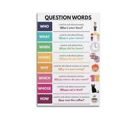 Question Words English LanguageClassic Aesthetic Poster Decorative Painting Canvas Wall Art Living Room Poster Bedroom PaintingUnframe-style 20x30inch(50x75cm)