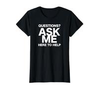 Questions? Ask Me Here to Help Value Graphic T-Shirt, Women, Black, XL
