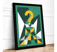 Questions in Motion Geometric Framed Wall Art Print A3 (42×29.7cm) Black, Wall Decor for Living Room, Bedroom, Office & Home, Ready to Hang, Art Gift
