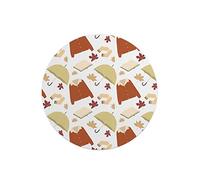 Questo Casa, Round Digital Printed Mouse Pad, Non-Slip Base, for Office and Home, Diameter:22cm