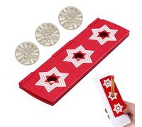 Quesuc 1 Set Party Magic Set Coin Puncture with 3 Coins Plastic Magic Props for Beginner Coin Puncture Performances Red