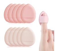 Quesuc 10 Pezzi Mini Soffietti Per Cipria E Spugnette Per Trucco Huda Beauty Powder Soffietti In Tessuto Per Fondotinta, Correttore E Primer Cuscinetti Triangolari Bianco, Rosa (3x4 cm)