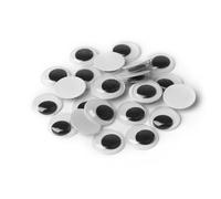 Quesuc 100 Pieces Plastic Fake Eyes Stickers 15 mm Large Self Adhesive Black and White Round Eyes for Scrapbooking Decoration Making Dolls Puppets DIY Crafts