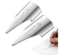 Quesuc 2 Pezzi Pennaf Penna Di Ricambio Per Penna Stilografica In Iridio Per La Maggior Parte Delle Penne Stilografiche Argento