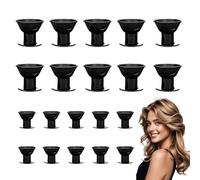 Quesuc Pack of 20 Hair Rollers Silicone Curlers Without Heat Mushroom Curlers Curls Magic for Salon Hairdresser Women Girls 2 Sizes Black