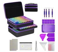 Queta 240 Slots Diamond Painting Storage Box 5D Diamond Painting Accessories Tools Storage Box Carry Case Diamant Painting Tools Container Bag Diamond Embroidery Tools Handbag