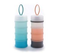 Queta 2pcs Baby Milk Powder Dispenser 480ml Twist-Lock Stackable On-The-Go BPA Free Milk Powder Dispenser & Snack Storage Container/Grain/Food/Fruit/Snacks