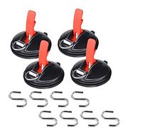 Queta 4PCS Car Suction Cup with 8PCS Securing S Hook, Multi-Function Suction Cup Anchor Tool Car Mount Luggage Tarps Tents Car Tensioner