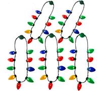 Queta 5Pcs Light Up Necklace Kids Adults Flashing Glow Led Light String for Halloween Carnival Birthday Wedding Party Accessories