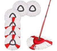 Queta 6 Pcs Spin Replacement Heads Microfibre Mop Refill Head, 360° Spin Mop for Home Cleaning, Effective Cleaning High Dirt