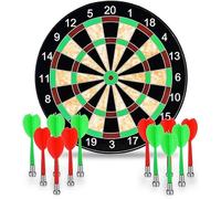 Queta Dartboard, 17" Magnetic Dart Board with 12 Magnets Darts Arrows for Children and Adults