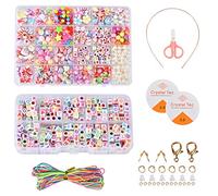 Queta DIY Bead Set, Kids Beads Bracelet,Bead String Making Set,for Making Necklace Bracelet Ring Art Craft,for Kids for Girls