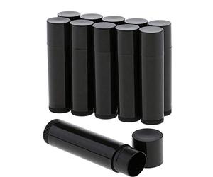 Queta DIY Plastic Lips Balm Containers with Cap Black