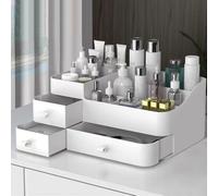 Queta Make-up-Organizer Large Cosmetic Storage Box with Capacity 8 Grids and 3 Drawers, Fits Jewelry, Brushes, Lipsticks, Creams, Stationries(13.4 x 6 x 8.7 inch)