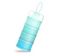 Queta Portable Infant Baby Powder Milk Dispenser, Stackable Boxes, 4 Layers Cereal/Food/Fruit/Snack Container Breastfeeding 480ml (Blue)