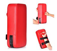 Queta PU Leather Kick Pad Strike Shield Hook Jab Pads Boxing Pads Kick Shield Punch Bag for Kickboxing Thai Boxing Karate UFC MMA (1 PCS),red,40 cm x 20 cm x 10 cm