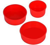 Queta Silicone Cake Tins for Baking 3 Pcs Cake Tins Non-Stick Silicone Baking Tins for Layer Cake, Cheesecake, Rainbow Cake
