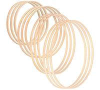 Queta Wooden Bamboo Floral Hoop Wreath Macrame Craft Hoop Rings Pack of 12 4 Sizes for DIY Wedding Wreath Decor, Dream Catcher and Wall Hanging Crafts (15 cm, 20 cm, 26 cm & 30 cm)