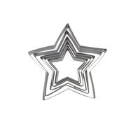 QUETTO 5 Pcs Stainless Steel Star Cookie Cutters Mini Hexagon Stars for Christmas Baking Pastry and Kids' Gingerbread Cookies