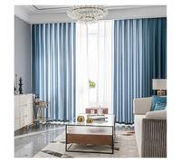 quetwef Home Room Blackout Curtains 2 Pieces Of Curtains Merci Solid Color Tulle Curtain For Bedroom Soft White Voile Sheer(Blue,W100xH250cm)