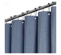 quetwef Shower Liner Cloth Waterproof Solid Color Linen Waterproof And Thickened Shower Curtains Bathroom Bathtub Protecting Privacy Bath(Blue,180x180cm)