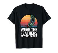 Quetzal Bird Vintage Sunset with Feather Textile Motifs T-Shirt