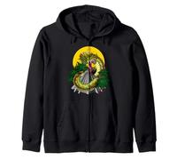 Quetzalcoatl Aztec Feathered Serpent Mayan God Aztec Pyramid Zip Hoodie