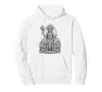 Quetzalcoatl Aztec Feathered Serpent Sacred Line Art Pullover Hoodie