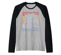 Quetzalcoatl Groovy Arztec God Mythology Mayan Raglan Baseball Tee