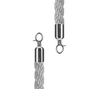 Queue barrier 1 1.5 2 3 M Twisted Queue Rope Barrier, VIP Stanchions Hemp Rope Braided Cord/Lines for Post Wall Counter Hanging, Green Yellow Grey Crowd Control Rope With Silver Hooks(D,1m (3.3 feet))