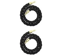 Queue Barrier Hemp Rope - 2 Pack 3.3ft/100cm & 9ft/274cm - Indoor Outdoor Crowd Control Fence Divider with Hanging Post and Ch Cap Hook - Red & Green Options Available