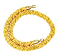 Queue Barrier Rope 1/1.5/2/2.5/3m with Carabiner Hook for Post Stands Yellow Retractable Barrier Line for Hotels Events and Crowd Control 2.8cm