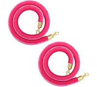 Queue Barrier Rope, 2-Pack Crowd Control Rope Barriers with Gold Color, Velvet Stanchion for Banks Shop Restaurants Theaters, 9.8/8.2/6.5/4. Ft(Pink,300cm/9.8ft)
