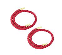 Queue Barrier Rope, 2 Packs 1/1.5/2/2.5/3.0M Stanchion Twisted Rope, Hemp Braided Queen Barrier Ropes, Barrier Ropes with Hooks for Hotel, Concerts, Theater/Red/2M
