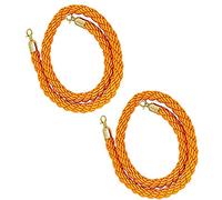 Queue Barrier Rope, 2 Pcs Stanchion Queue Barrier 3/4/5/6/10Ft, Crowd Control Rope, Braided Hemp for Divider(3ft/90cm)