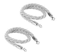 Queue Barrier Rope, 2 Pcs Stanchion Rope Queue Barrier Ropes 1M/1.5M/2M,Crowd Control Rope,Braided Hemp Rope for Queue Divider, Twisted Hemp Rope Queue Line Barrier/Siery/1.5M