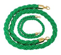 Queue Barrier Rope, Crowd Control,1/1.5/2/2.5/3M External Internal Stanchion Ropes Flexible Post Hemp Twisted Cords, Line Divider Fence For Carpet Party(Green,3M)