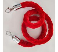 Queue Barrier Rope, Crowd Control Stanchion Twisted Rope Barriers Red With Gold/Silver Buckles 2-14ft 2PCS(Gold,2ft/60cm)