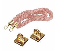 Queue Barrier Rope Grand Opening Braided Rope Crowd Control Pink, Hanging Carpet Rope Barrier for Cabinets, Supermarket, Car Show, Concerts (Gold Hook 260cm/8.5ft)