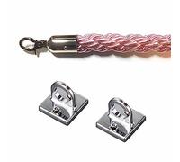 Queue Barrier Rope Grand Opening Braided Rope Crowd Control Pink, Hanging Carpet Rope Barrier for Cabinets, Supermarket, Car Show, Concerts (Silver Hook 210cm/6.9ft)