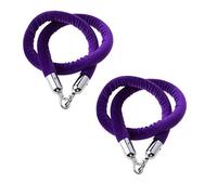 Queue Barrier Rope Stanchion 2M Purple Crowd Control Rope with Silver Hooks Safety for Event Carpet Post Barrier for Line Management and Crowd Safety