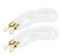 queue barrier rope，stanchion rope, Rowd Control Stanchion Rope 3/4/5/10Ft, Queue Line for Clubs Hotel Bank Hospital-White||6ft/185cm(White,10ft/305cm)