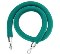 Queue Barrier Rope, Velvet Barrier Rope With Silver Or Gold Hooks Multicolor 2ft-10ft(Lake Green,3m/9.8ft/118in)